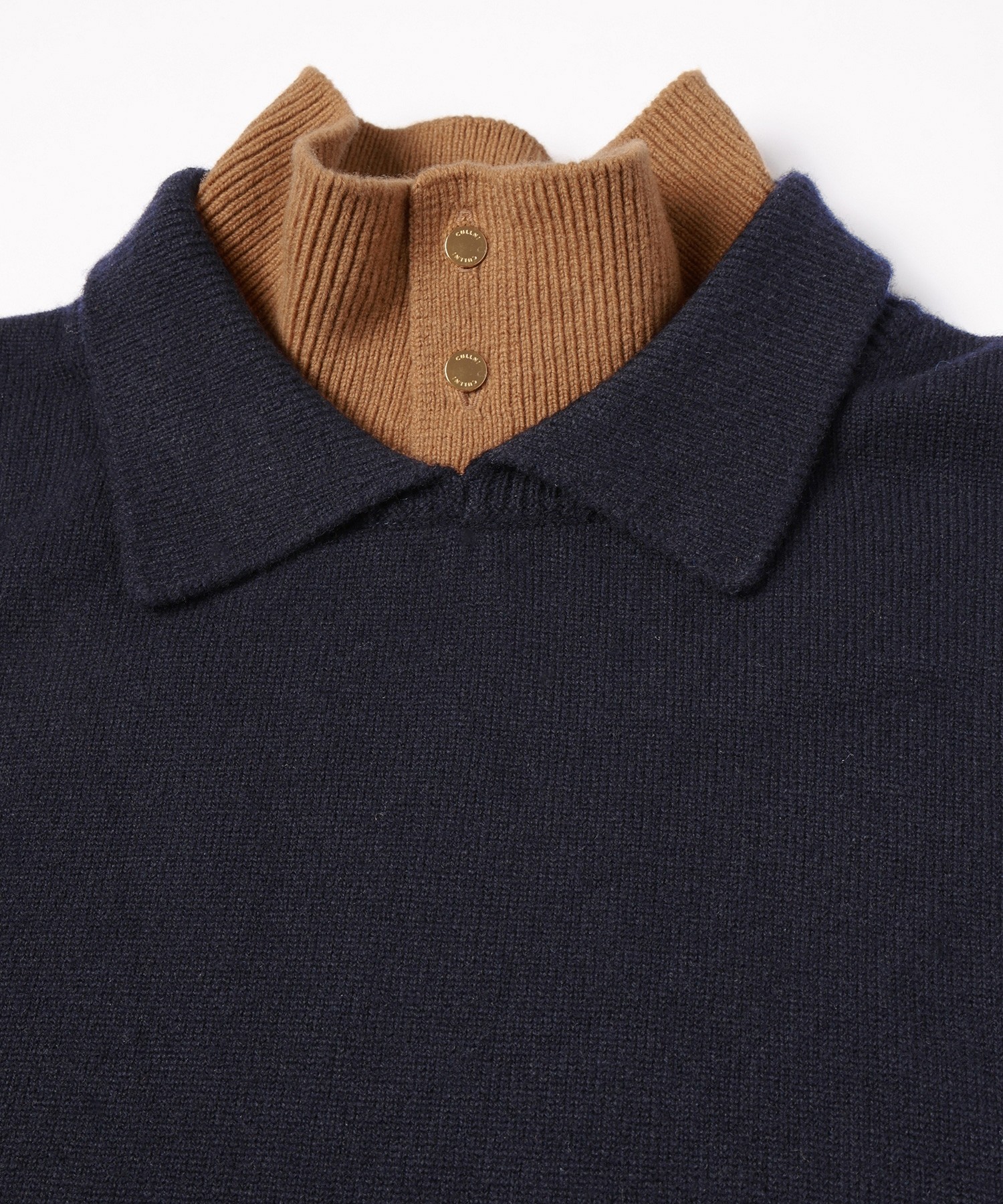 Layerd Rib Double Neck Pullover Knit