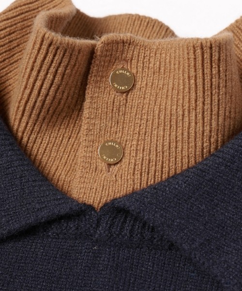 Layerd Rib Double Neck Pullover Knit