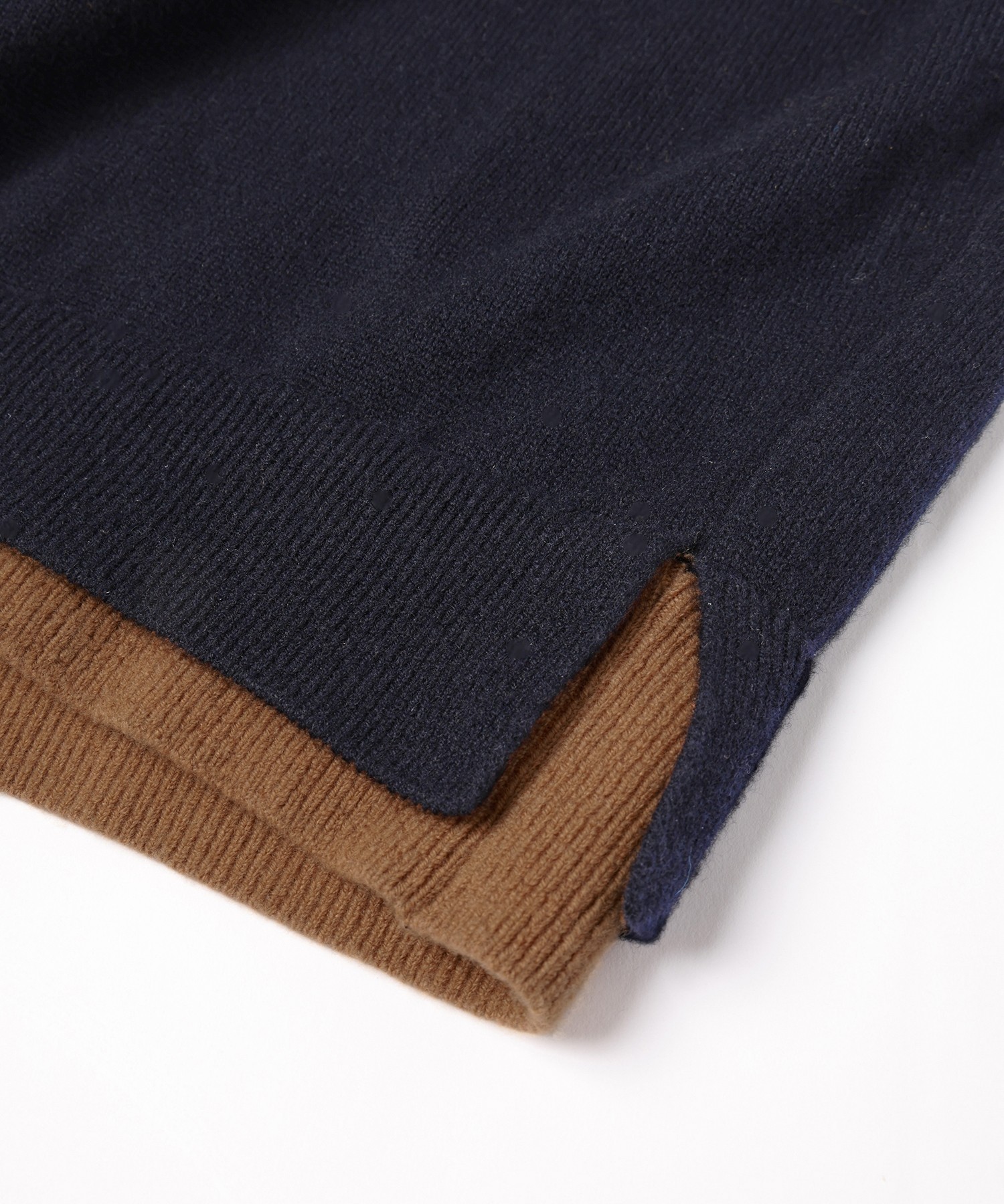 Layerd Rib Double Neck Pullover Knit