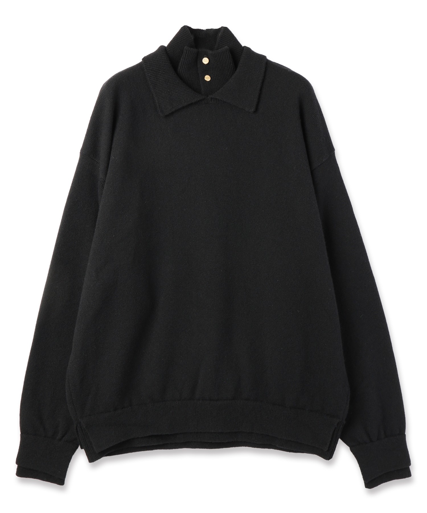 Layerd Rib Double Neck Pullover Knit