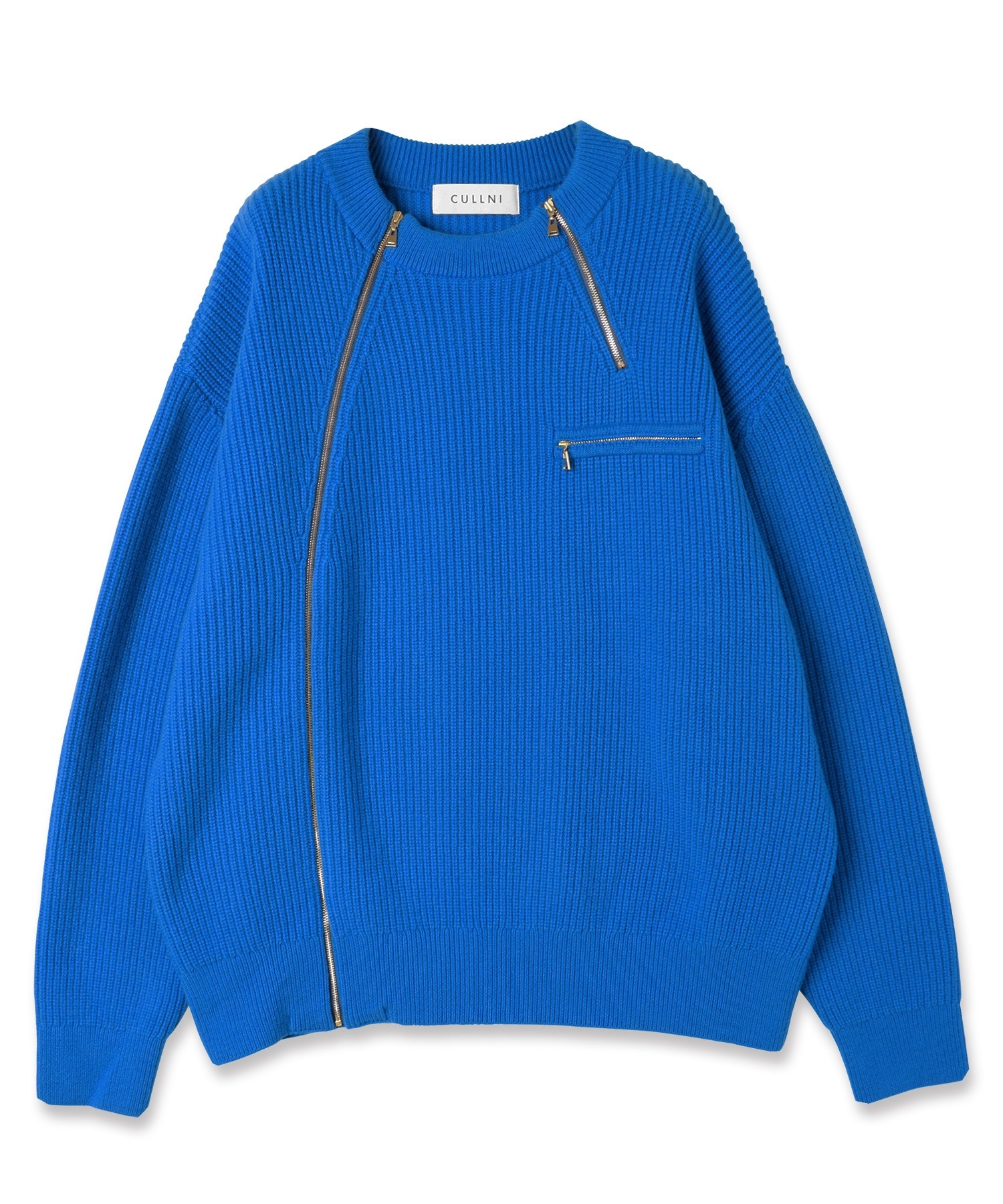 Double Zip Up Crew Neck Knit
