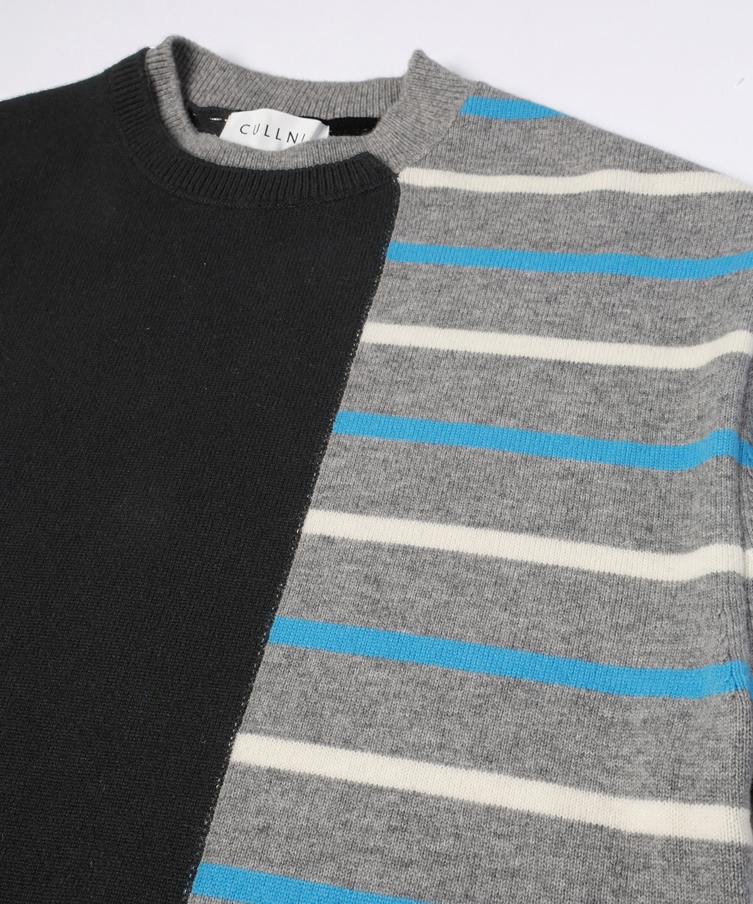 Asymmetrical Border Layerd Rib Pullover Knit