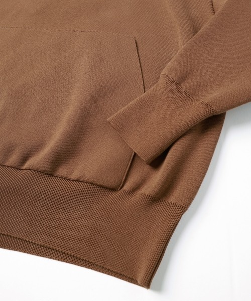 Embroidery Patch Half Zip Knit Hoodie