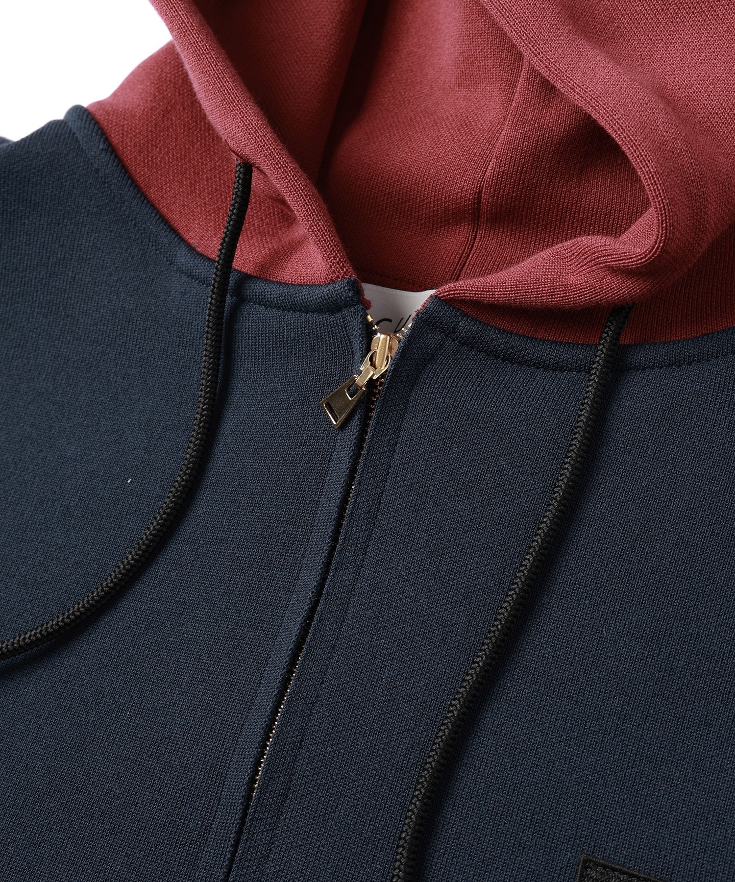 Embroidery Patch Half Zip Knit Hoodie