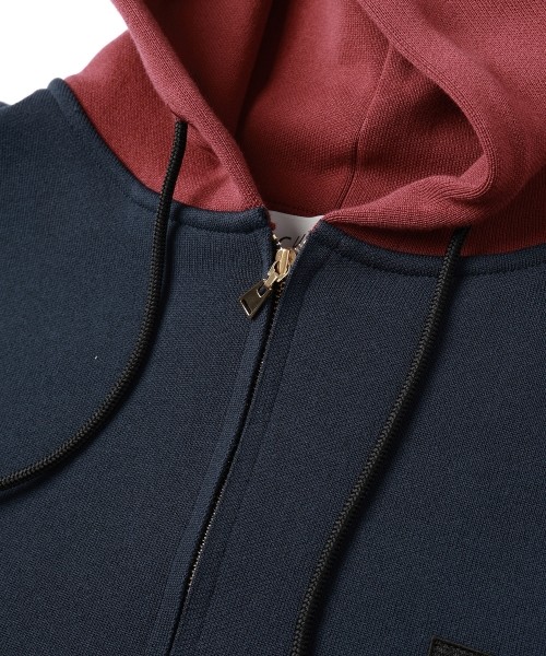 Embroidery Patch Half Zip Knit Hoodie