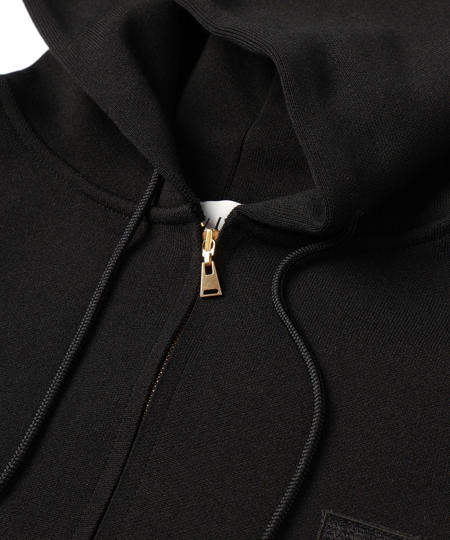 Embroidery Patch Half Zip Knit Hoodie