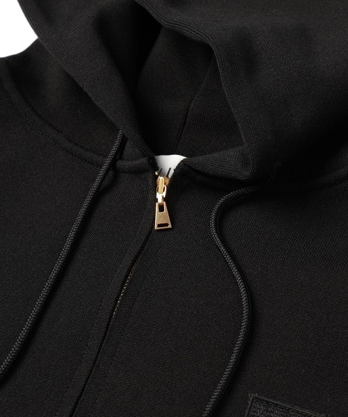 Embroidery Patch Half Zip Knit Hoodie