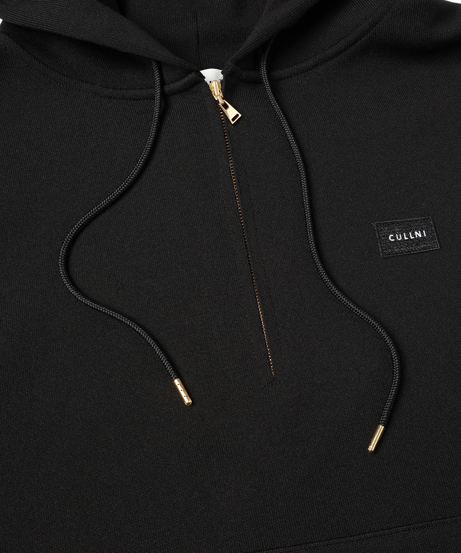 Embroidery Patch Half Zip Knit Hoodie