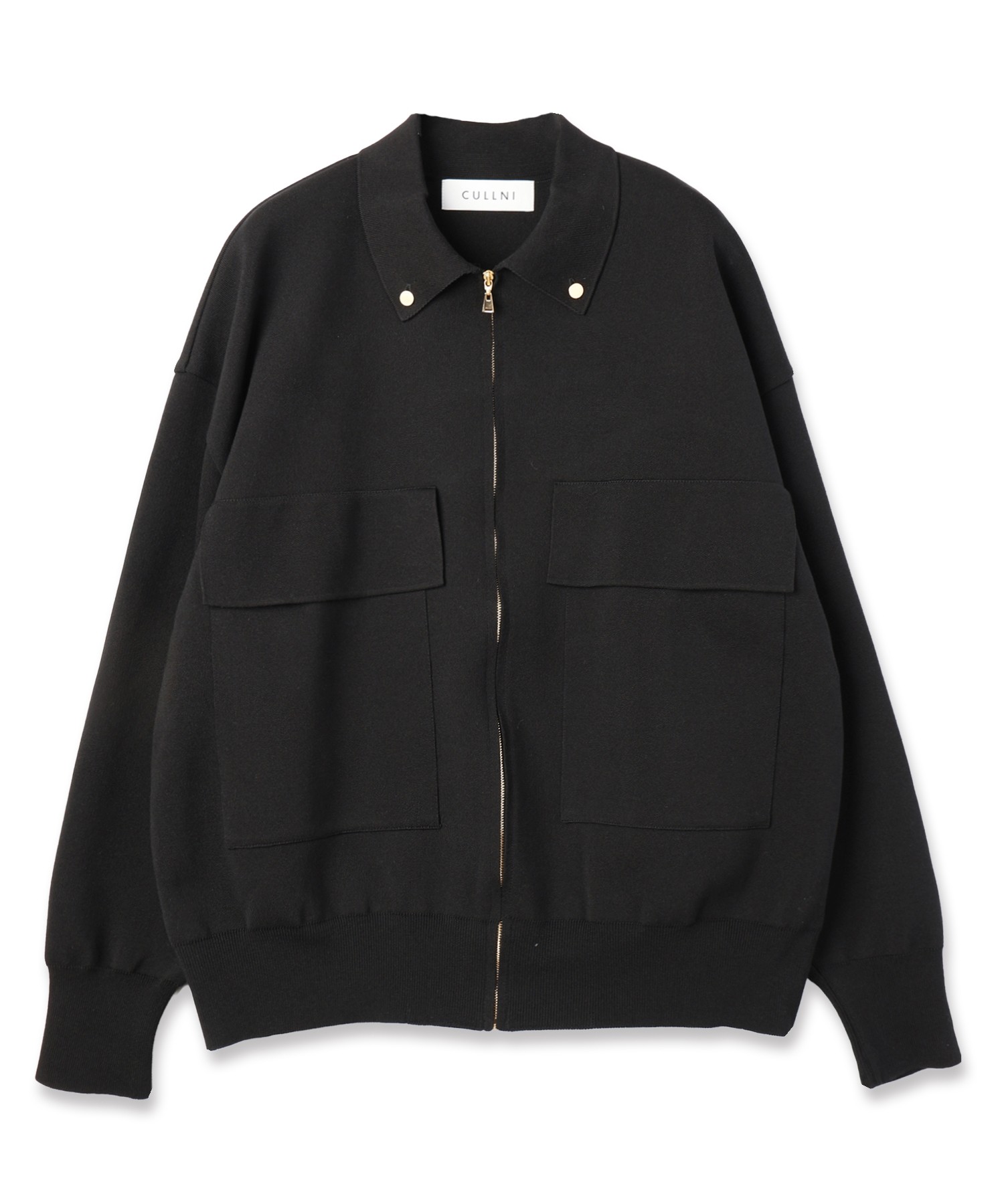 Big Pocket Zip Up Knit Jacket