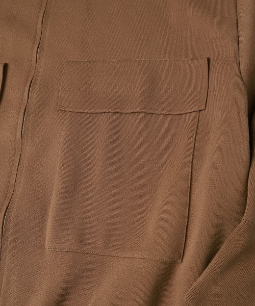 Big Pocket Zip Up Knit Jacket