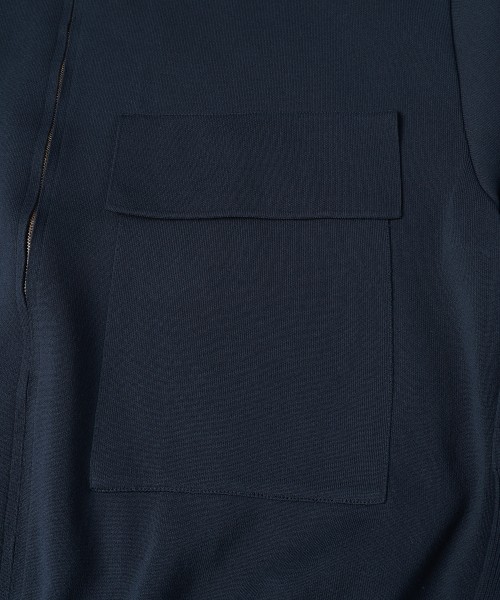 Big Pocket Zip Up Knit Jacket