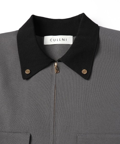 Big Pocket Zip Up Knit Jacket