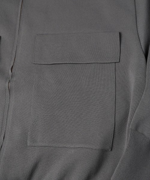 Big Pocket Zip Up Knit Jacket