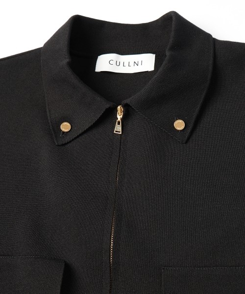 Big Pocket Zip Up Knit Jacket