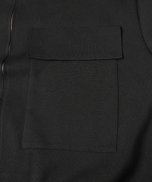 Big Pocket Zip Up Knit Jacket