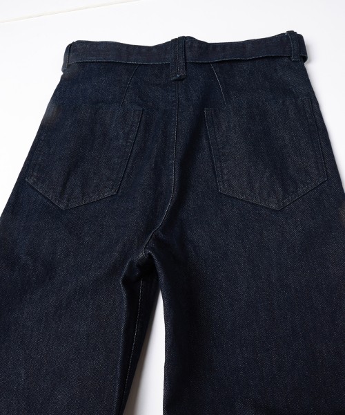 CULLNI ONLINE / Hem Slit Wide Denim Pant with Long Belt
