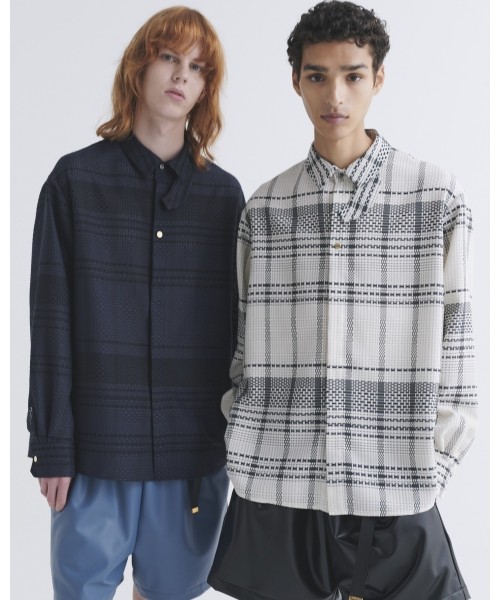 【WV PROJECT】25SS★ Sheer Claw Check Shirt Anja Check Cotton Shirt | Green Multi | TOAST