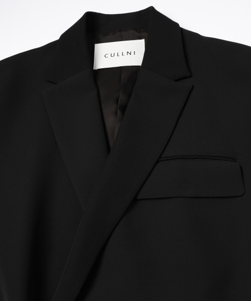 CULLNI Double Satin ZIP Pocketテーラードジャケット Double Satin Zip Pocket Tailored Jacket | CULLNI
