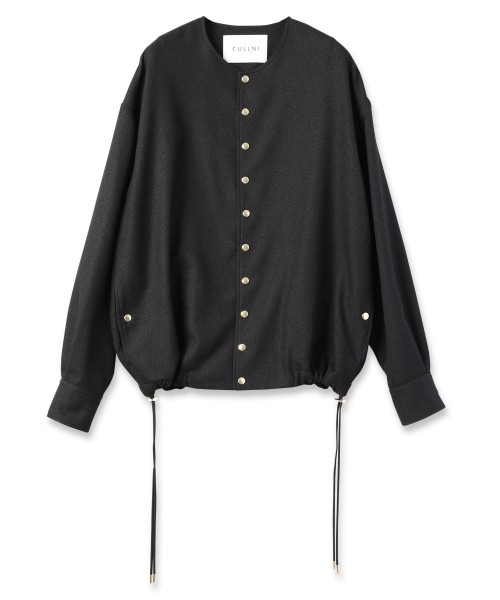 CULLNI ONLINE STORE / Tweed Dot Button Collarless Jacket