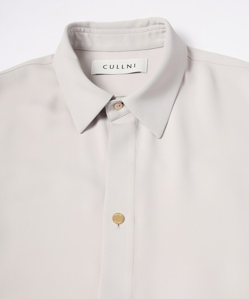 CULLNI ONLINE STORE / Double Satin Bow Tie Short Sleeve Shirt