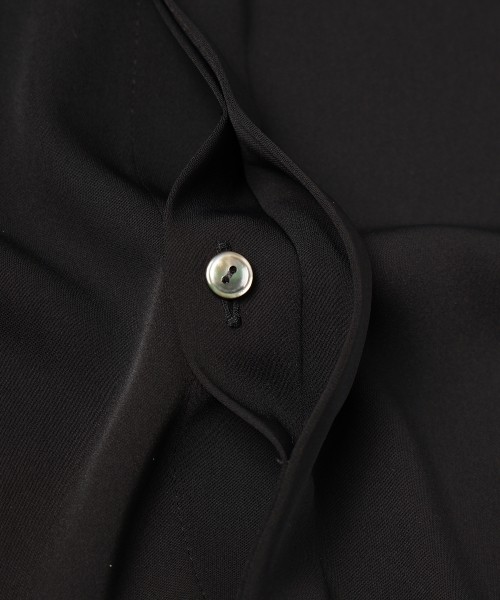 CULLNI　クルニ　白　クルーネック　シャツジャケット　カーディガン　金ボタン CULLNI Double Knit Dot Button Collarless Shirt Jacket - m-market