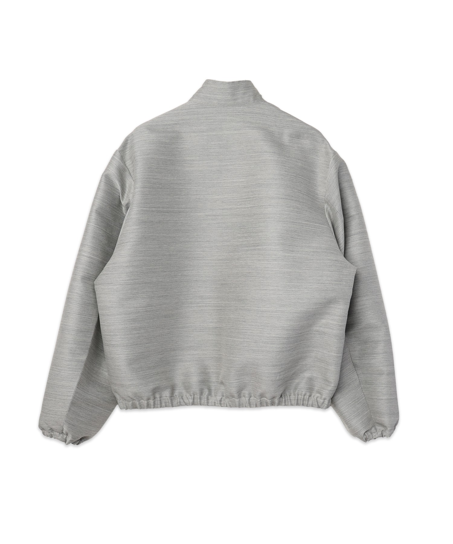 Silk Wool Twill Minimal Harrington Jacket