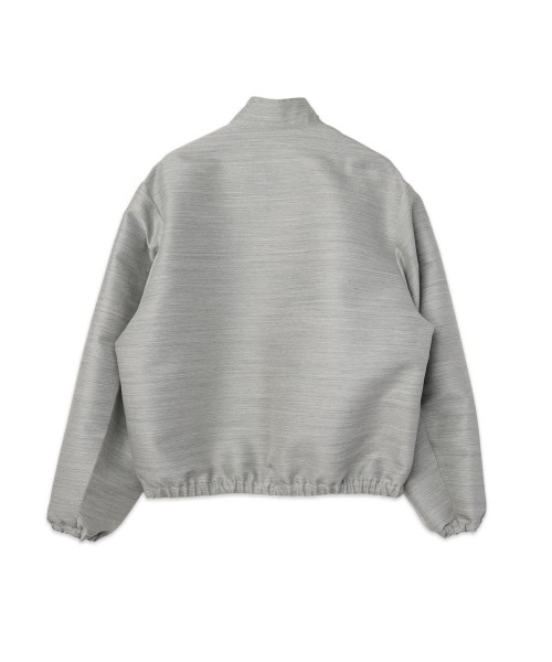 Silk Wool Twill Minimal Harrington Jacket