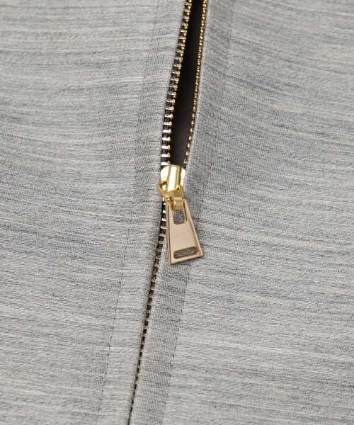 Silk Wool Twill Minimal Harrington Jacket