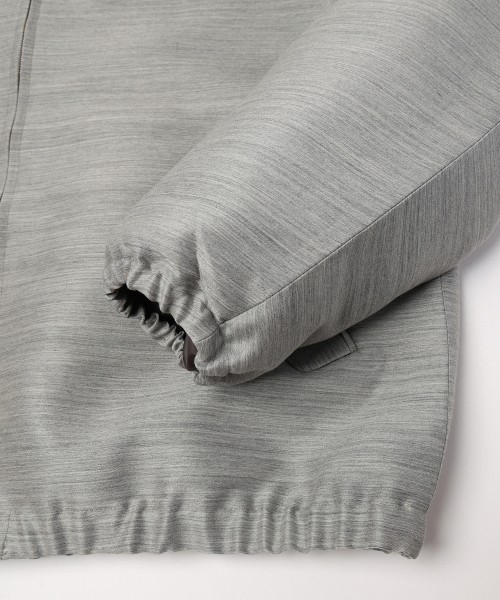 Silk Wool Twill Minimal Harrington Jacket