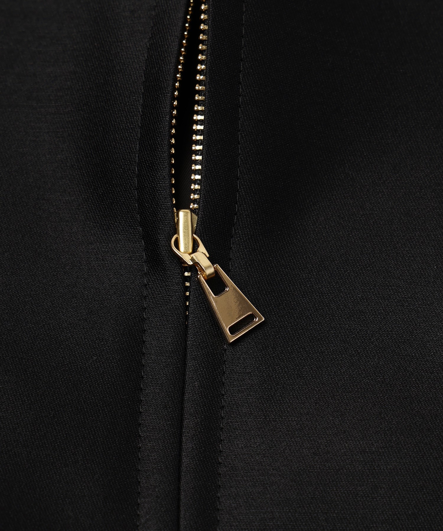 Silk Wool Twill Minimal Harrington Jacket