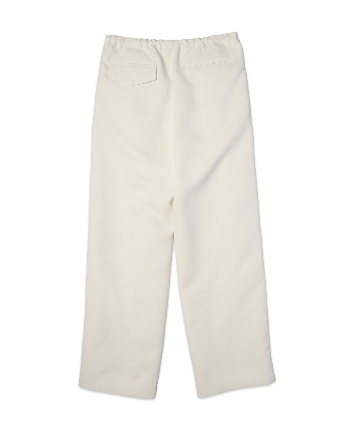 Structured Twill Double Cloth Pintuck 2Tuck Drawstring Wide Pants