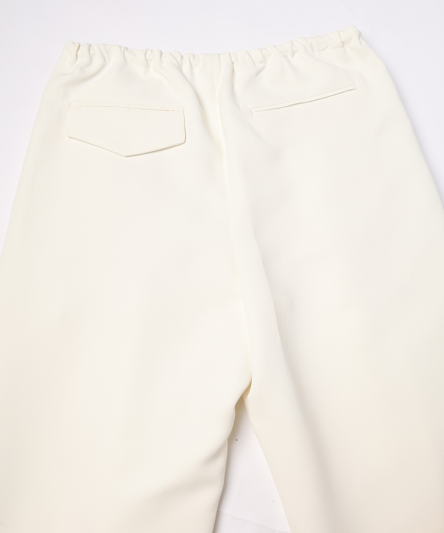 Structured Twill Double Cloth Pintuck 2Tuck Drawstring Wide Pants