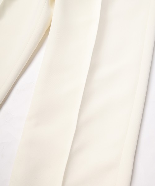 Structured Twill Double Cloth Pintuck 2Tuck Drawstring Wide Pants