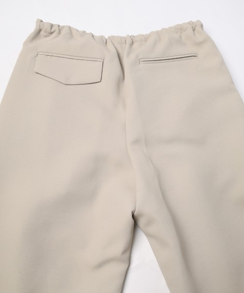 Structured Twill Double Cloth Pintuck 2Tuck Drawstring Wide Pants