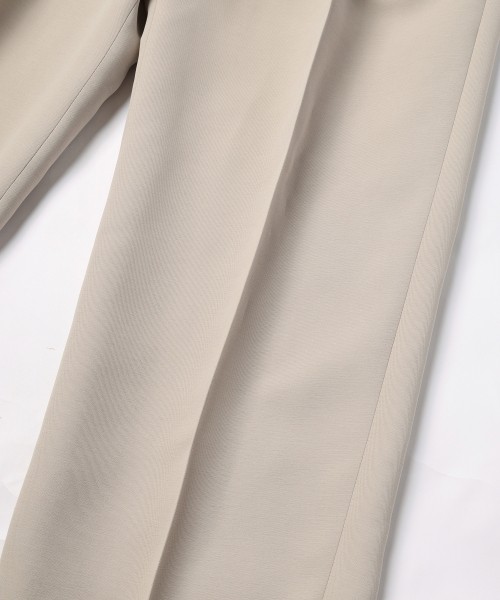 Structured Twill Double Cloth Pintuck 2Tuck Drawstring Wide Pants