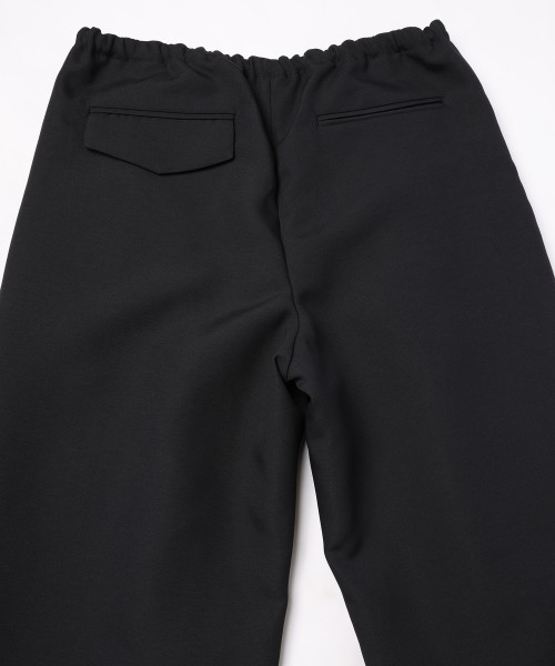 Structured Twill Double Cloth Pintuck 2Tuck Drawstring Wide Pants