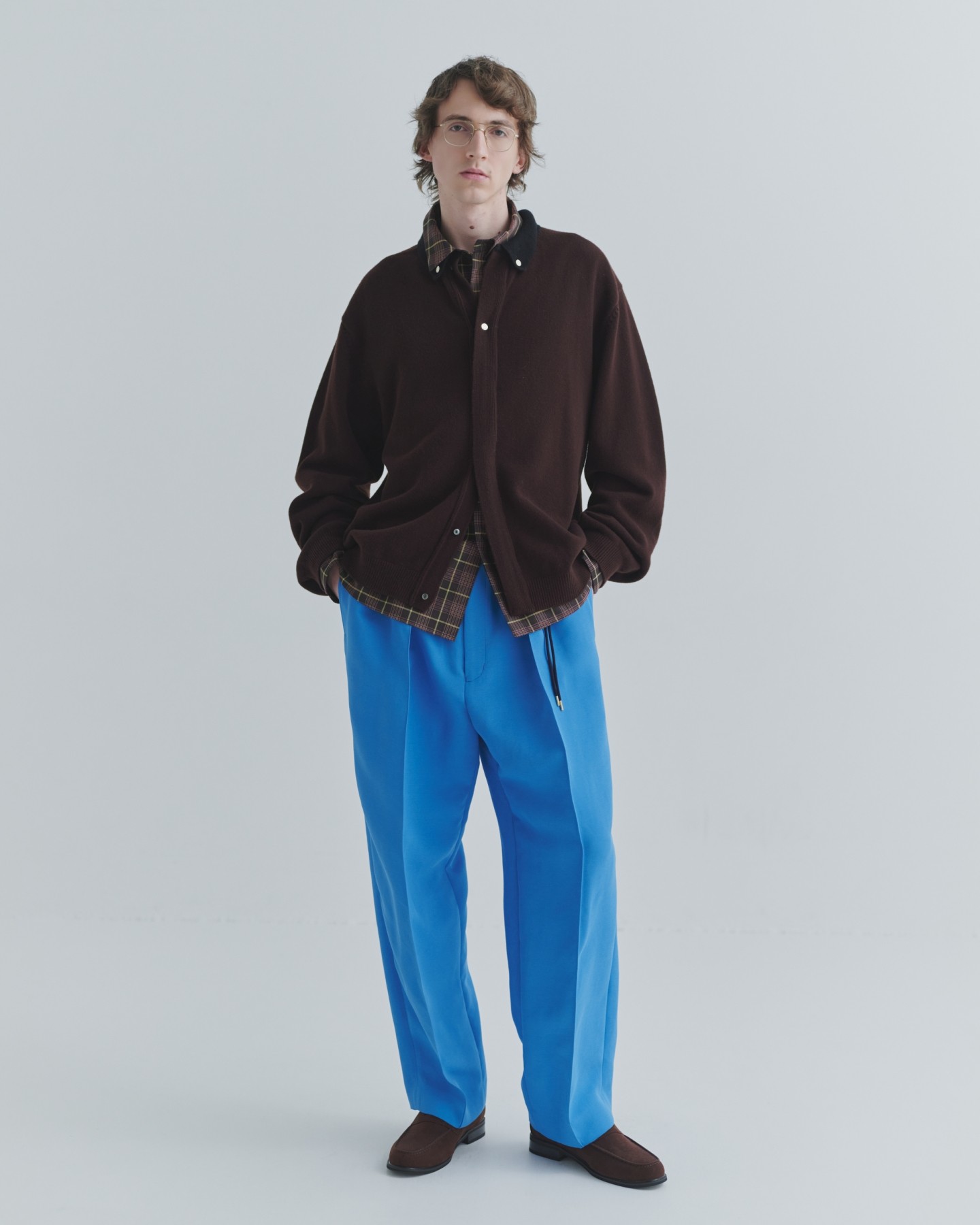 Structured Twill Double Cloth Pintuck 2Tuck Drawstring Wide Pants