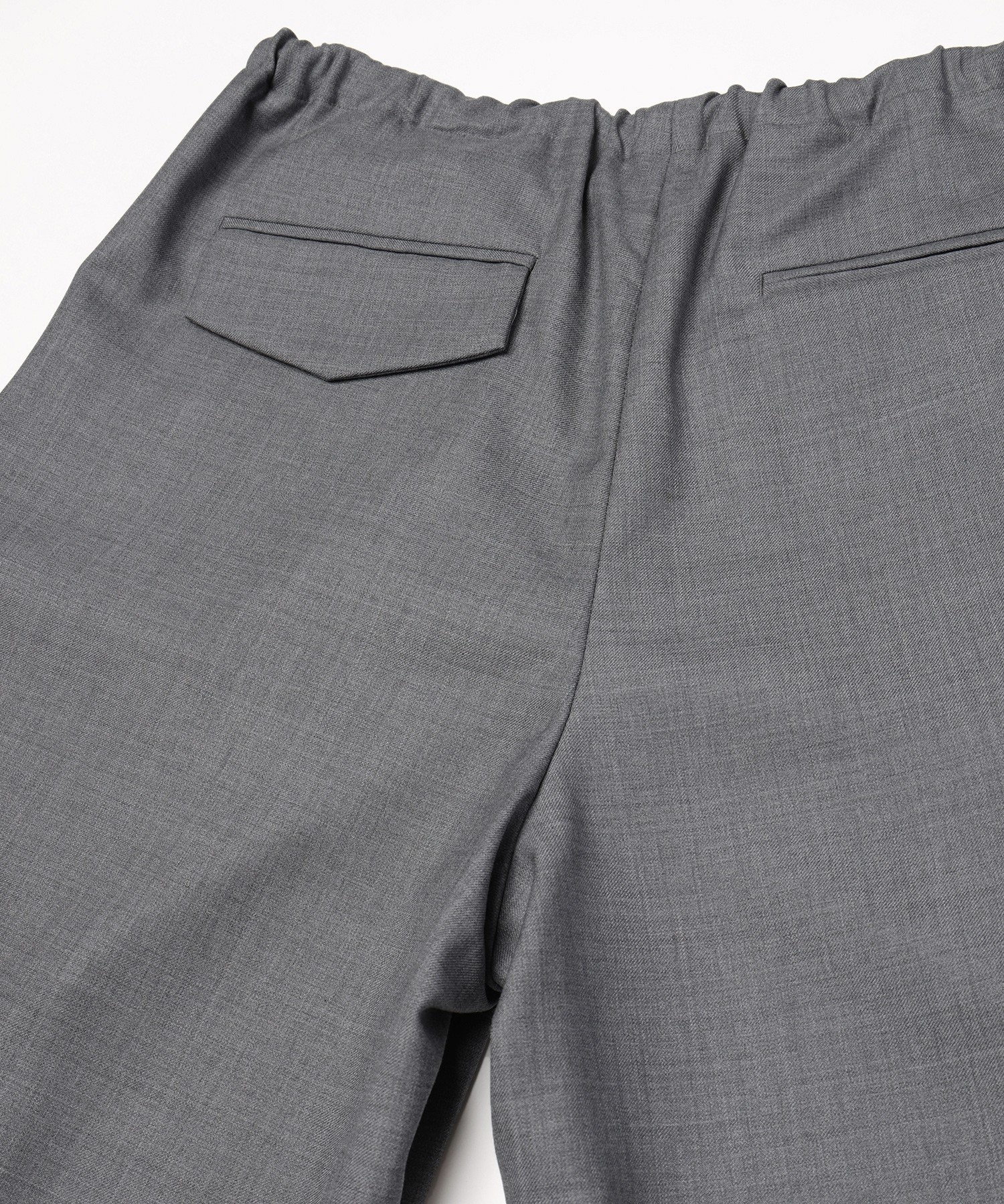 Super 120s Wool Twill Pintuck 2Tuck Drawstring Wide Pants