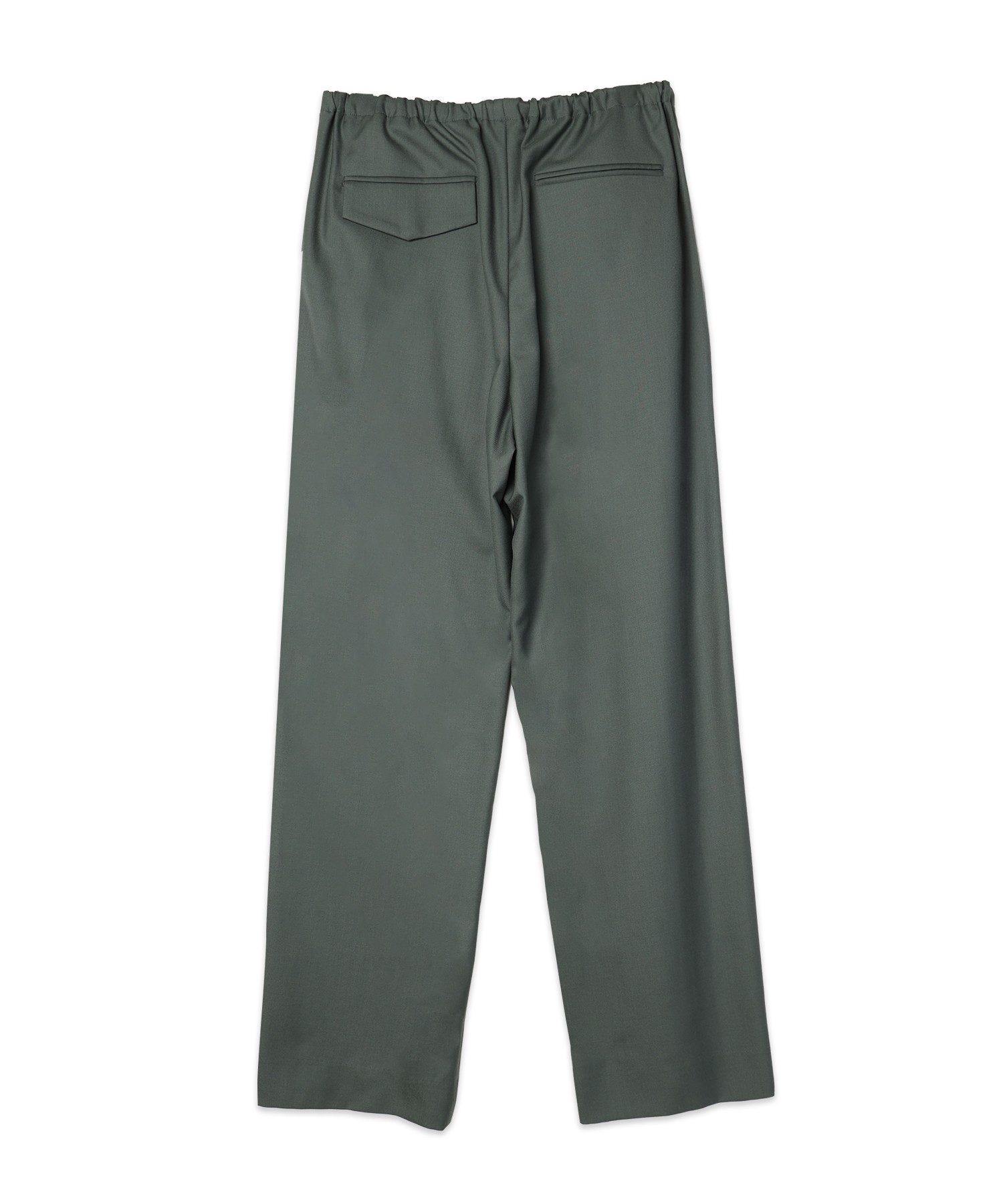 Super 120s Wool Twill Pintuck 2Tuck Drawstring Wide Pants