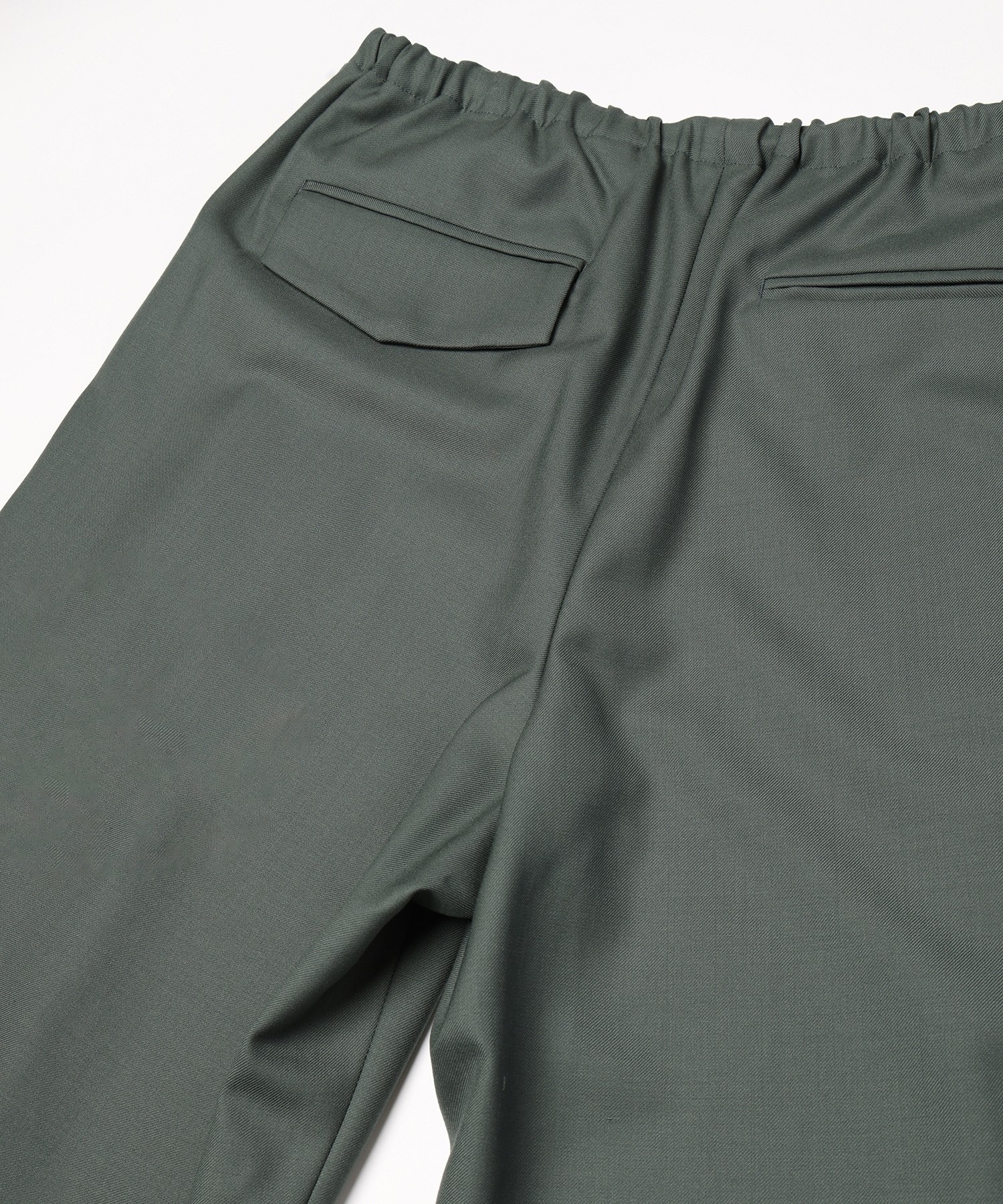 Super 120s Wool Twill Pintuck 2Tuck Drawstring Wide Pants
