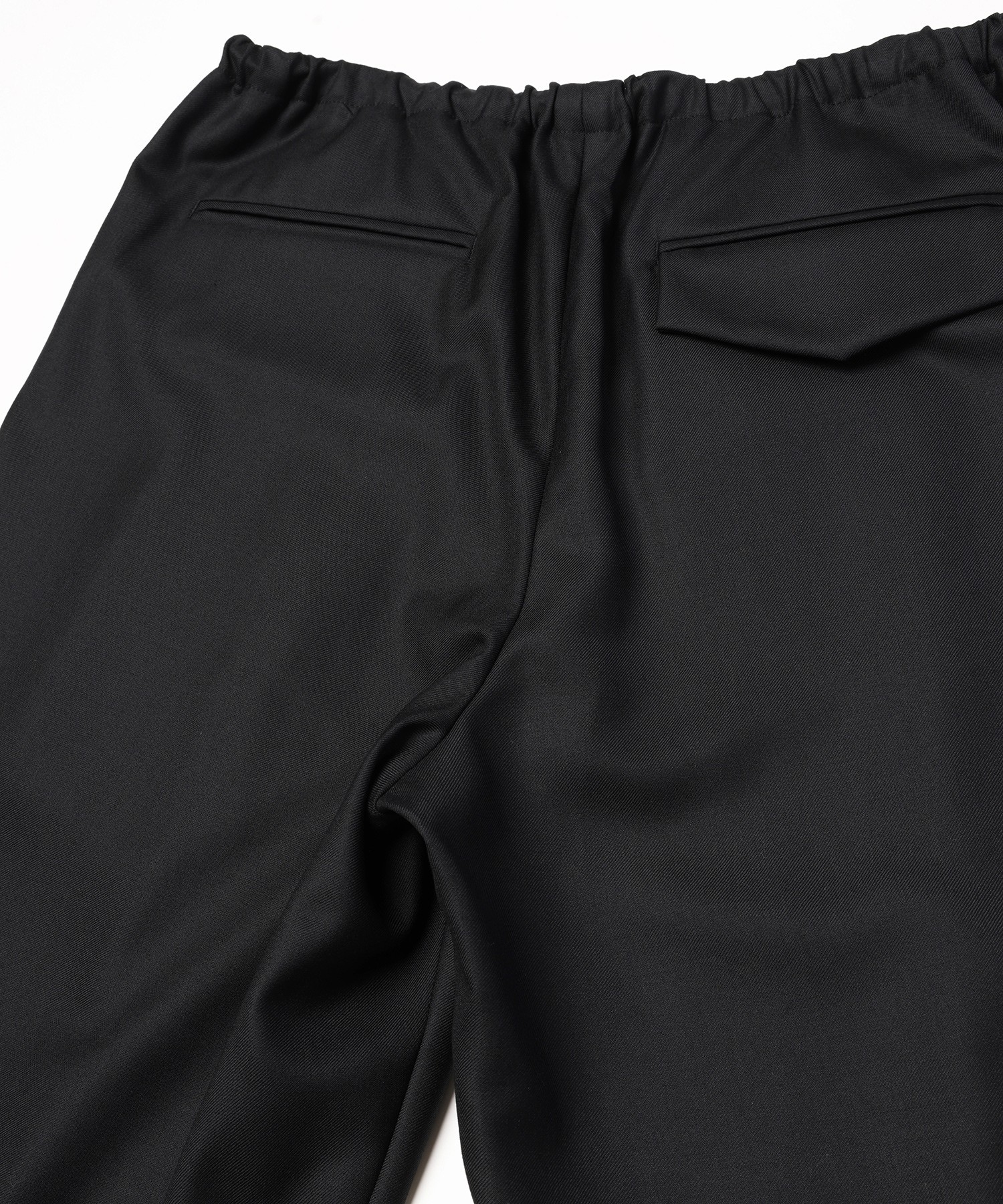 Super 120s Wool Twill Pintuck 2Tuck Drawstring Wide Pants