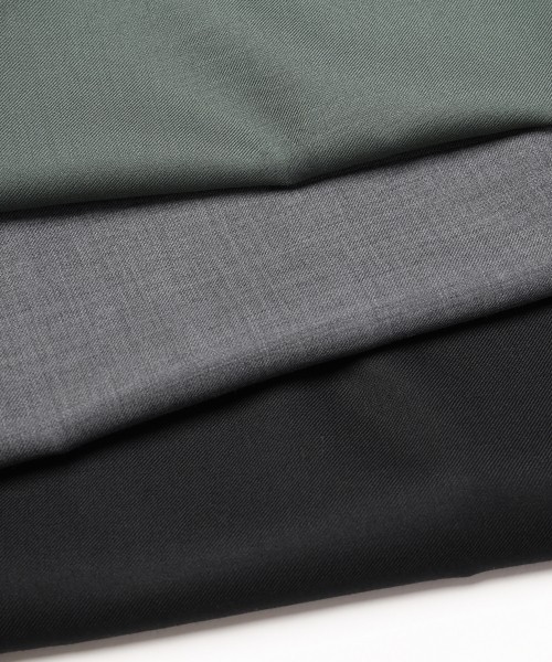 Super 120s Wool Twill Pintuck 2Tuck Drawstring Wide Pants