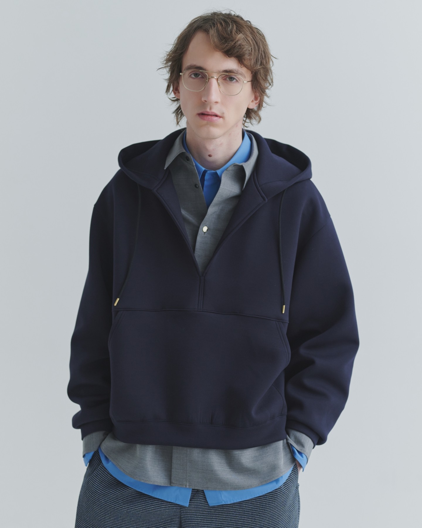 Minimal Skipper Double Face Hoodie