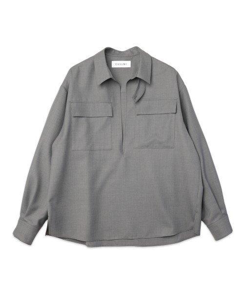 Dry Gabardine Skipper Collar Long Sleeve Shirt