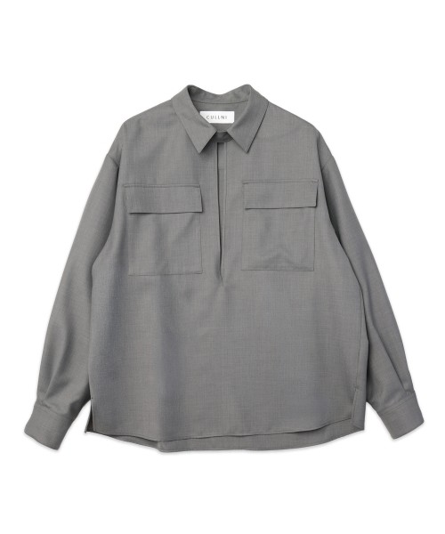 Dry Gabardine Skipper Collar Long Sleeve Shirt