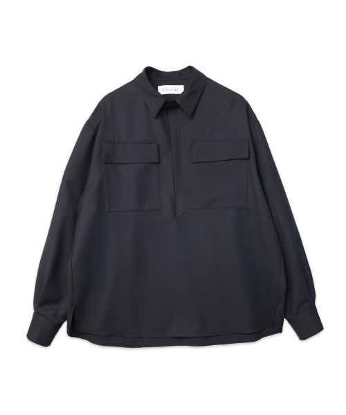 Dry Gabardine Skipper Collar Long Sleeve Shirt