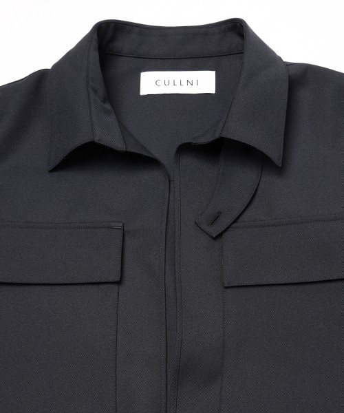 Dry Gabardine Skipper Collar Long Sleeve Shirt
