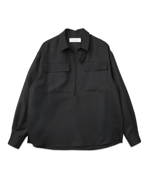 Dry Gabardine Skipper Collar Long Sleeve Shirt