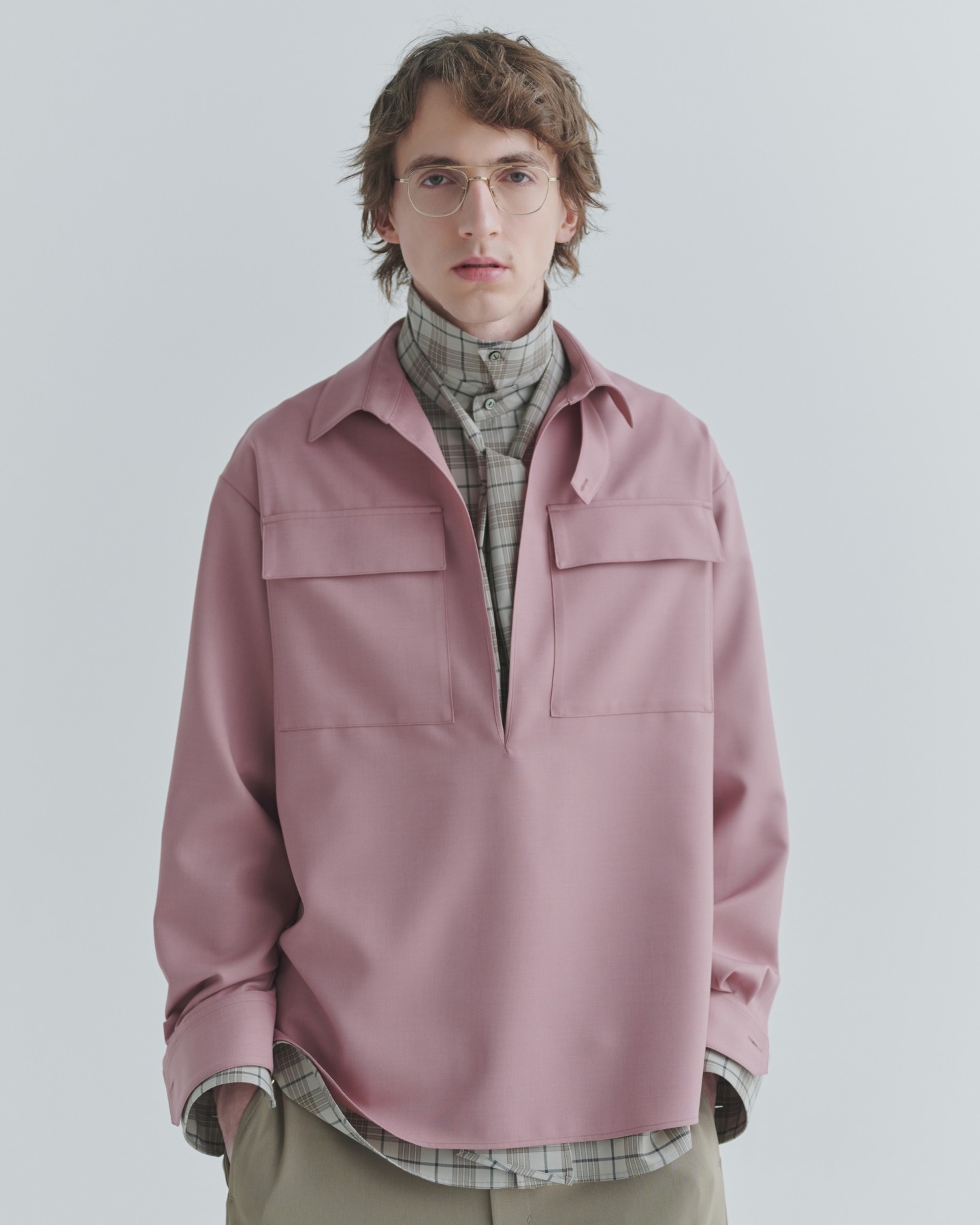 Dry Gabardine Skipper Collar Long Sleeve Shirt