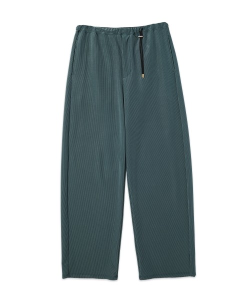 Stretch Fiber Cord Pique Drawstring Wide Pants